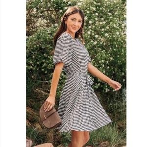 Bohme Gingham Mini Tie Dress